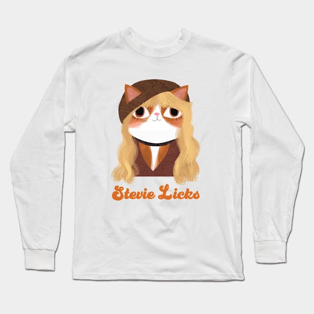 Stevie Licks Angela Rozelaar Long Sleeve T-Shirt by Planet Cat Studio